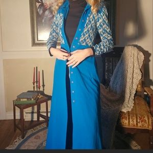 1970s blue lace dress